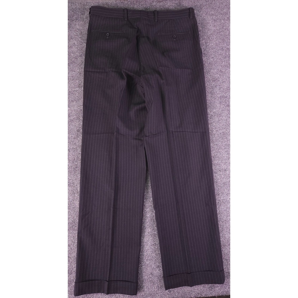 Alfani Suit Mens 42L Charcoal Pinstripe 3 Button 100% Wool Pants 35x33 Pleated - Picture 16 of 16